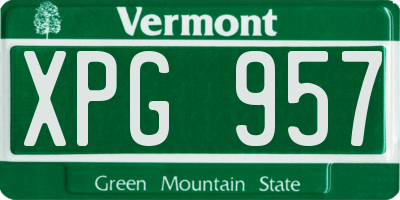 VT license plate XPG957