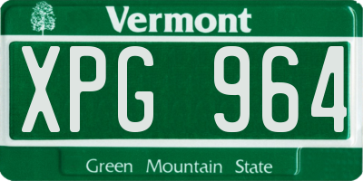 VT license plate XPG964