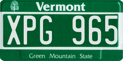 VT license plate XPG965