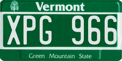 VT license plate XPG966