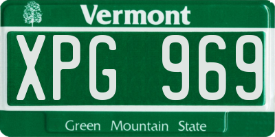 VT license plate XPG969