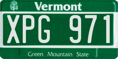 VT license plate XPG971