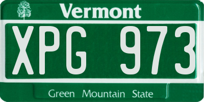 VT license plate XPG973
