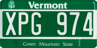 VT license plate XPG974
