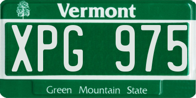 VT license plate XPG975