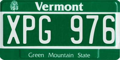 VT license plate XPG976
