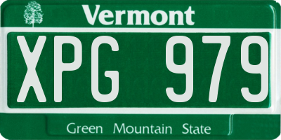 VT license plate XPG979