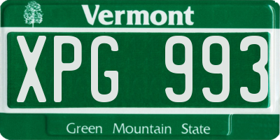 VT license plate XPG993