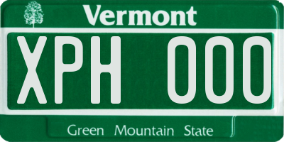 VT license plate XPH000