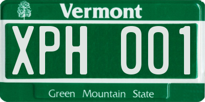 VT license plate XPH001