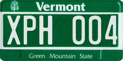 VT license plate XPH004