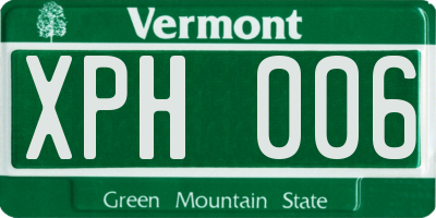 VT license plate XPH006