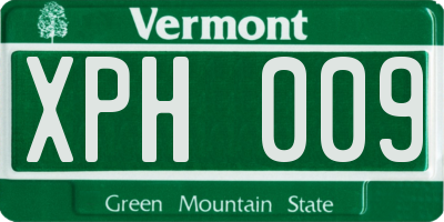 VT license plate XPH009