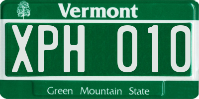 VT license plate XPH010