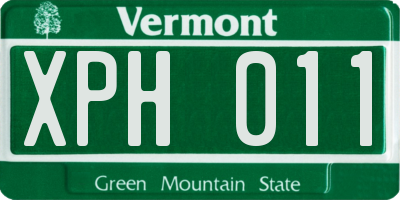 VT license plate XPH011