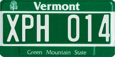 VT license plate XPH014