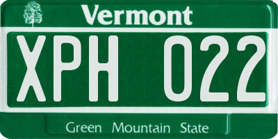 VT license plate XPH022