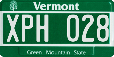 VT license plate XPH028