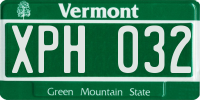 VT license plate XPH032