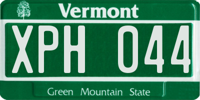 VT license plate XPH044