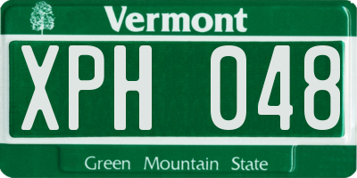 VT license plate XPH048