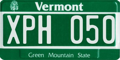 VT license plate XPH050