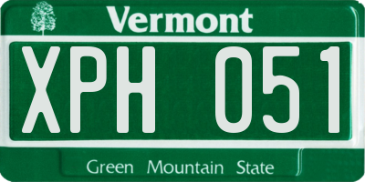 VT license plate XPH051