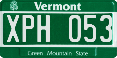 VT license plate XPH053