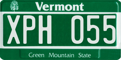 VT license plate XPH055