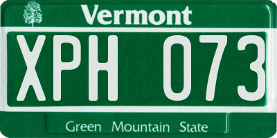 VT license plate XPH073