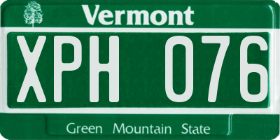 VT license plate XPH076