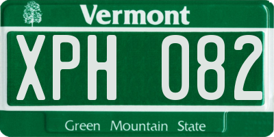 VT license plate XPH082
