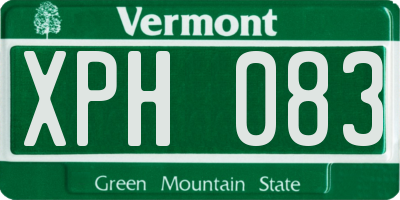 VT license plate XPH083