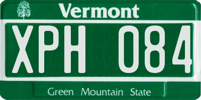 VT license plate XPH084