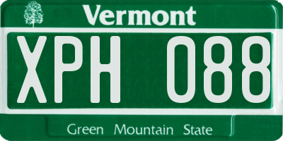 VT license plate XPH088
