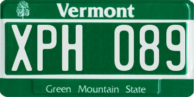 VT license plate XPH089
