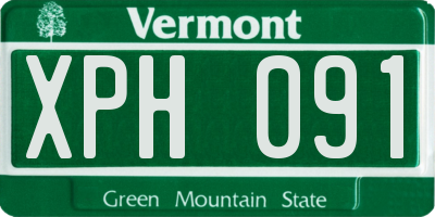 VT license plate XPH091