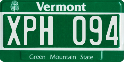 VT license plate XPH094