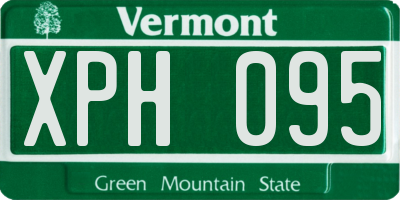 VT license plate XPH095