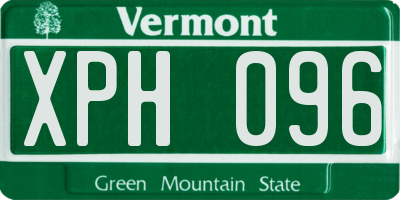 VT license plate XPH096