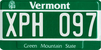 VT license plate XPH097