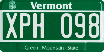 VT license plate XPH098