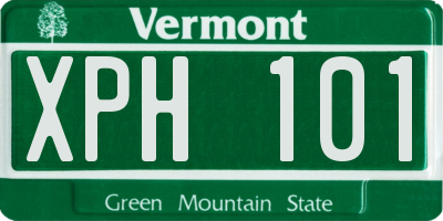 VT license plate XPH101