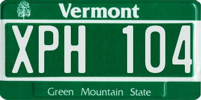 VT license plate XPH104