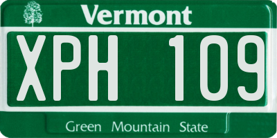 VT license plate XPH109