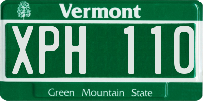 VT license plate XPH110