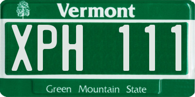 VT license plate XPH111