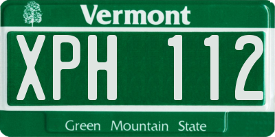 VT license plate XPH112
