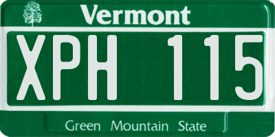 VT license plate XPH115