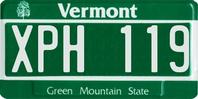 VT license plate XPH119